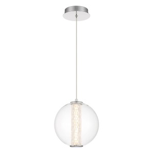 Lampa wisząca sufitowa Atomo QN-ATOMO-1P-PC Eurofase 1x9W LED Aluminium/Szkło Srebrny/Przezroczysty
