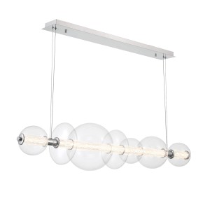 Lampa wisząca sufitowa Atomo QN-ATOMO-LP7-PC Eurofase LED 46W Aluminium/Szkło Srebrny/Przezroczysty