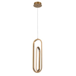 Lampa wisząca sufitowa Demark QN-DEMARK-1P-BG Eurofase 28W LED Aluminium/Stal/Biały akryl Złoty