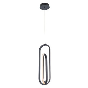 Lampa wisząca sufitowa Demark QN-DEMARK-1P-BK Eurofase 28W LED Aluminium/Stal/Biały akryl Czarny