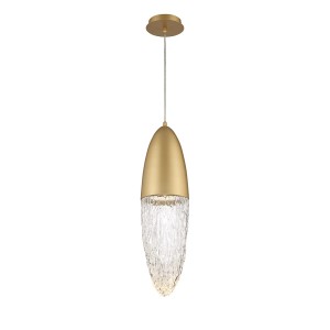 Lampa wisząca sufitowa Ecrou QN-ECROU-1P-BG Eurofase 1x10W GU10 Stal/Szkło Złoty/Przezroczysty