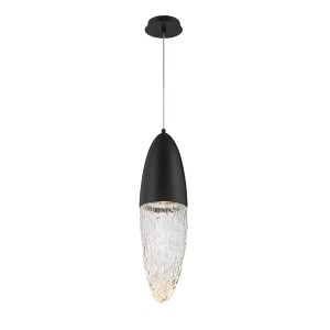 Lampa wisząca sufitowa Ecrou QN-ECROU-1P-BK Eurofase 1x10W GU10 Stal/Szkło Czarny/Przezroczysty