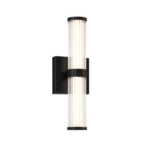 Lampa zewnętrzna kinkiet Fayton QN-FAYTON-S-BK Eurofase 1x14W LED Aluminium/Szkło Czarny/Przezroczysty