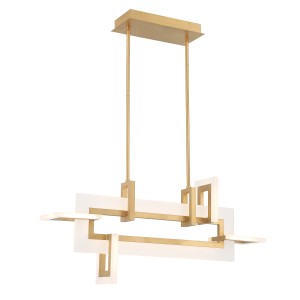 Lampa wisząca sufitowa Inizio QN-INIZIO-LP-S-BG Eurofase 46W LED Aluminium Stal/Akryl Złoty/Matowa biel