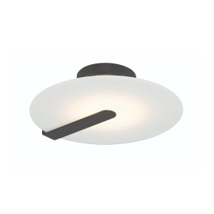 Lampa sufitowa plafon Nuvola QN-NUVOLA-F-S-BK Eurofase 1x14W LED Stal/Szkło matowe Czarny/Biały