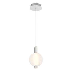 Lampa wisząca sufitowa Palmas QN-PALMAS-1MP-PN Eurofase 1x12W LED Stal/Szkło Srebrny/Biały