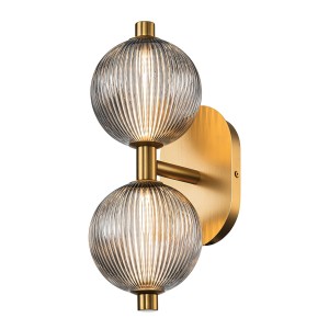 Lampa zewnętrzna kinkiet Palmas QN-PALMAS-2W-BG Eurofase 18W LED Stal/Szkło Złoty/Przydymiony