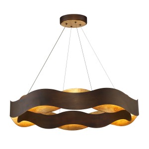 Lampa wisząca sufitowa Vaughan QN-VAUGHAN-P-L-BRZ-GD Eurofase LED Stal Brązowy