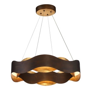 Lampa wisząca sufitowa Vaughan QN-VAUGHAN-P-M-BRZ-GD Eurofase 80W LED Stal / Brązowy