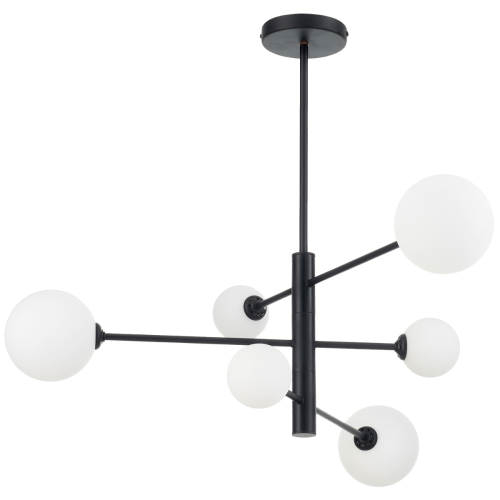 Lampa wisząca żyrandol Dorado LP-002/6P BK Light Prestige 6x G9 Metal Czarny/Biały