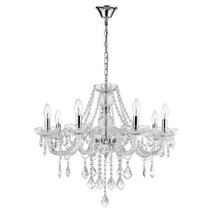 Lampa wisząca żyrandol Cristallo LP-2940/8P Light Prestige 8x E14 Szkło Transparentny