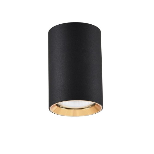 Lampa sufitowa natynkowa tuba Manacor LP-232/1D - 90 BK/GD Light Prestige 1xGU10 Metal Czarny/Złoty