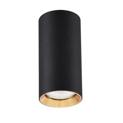 Lampa sufitowa natynkowa tuba Manacor LP-232/1D - 170 BK/GD Light Prestige 1x nanW GU10 Metal Czarny/Złoty