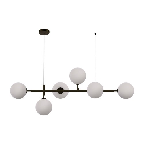 Lampa wisząca żyrandol Alisa LP-005/6P BK/WH Light Prestige 6x E14 Metal Czarny/Biały