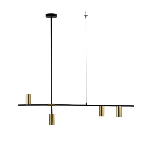 Lampa wisząca sufitowa Arizona LP-074/4PL BK/GD Light Prestige 4x GU10 Metal Czarny/Złoty