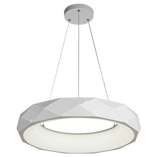Lampa wisząca sufitowa Reus LP-8069/1P LED WH Light Prestige 36W Zintegrowany LED Metal Biały