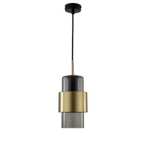 Lampa wisząca sufitowa Miele LP-866/1P L SM/GD Light Prestige 1xE27 Szkło Złoty/Dymny