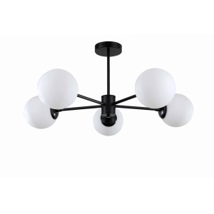 Lampa sufitowa żyrandol Roma LP-1345/5P BK Light Prestige 5x E14 Metal Czarny/Biały