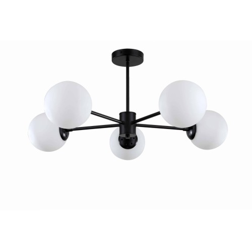 Lampa sufitowa żyrandol Roma LP-1345/5P BK Light Prestige 5x E14 Metal Czarny/Biały