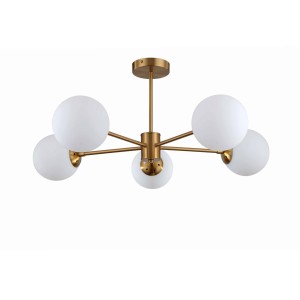 Lampa sufitowa żyrandol Roma LP-1345/5P GD Light Prestige 5x E14 Metal Złoty/Biały