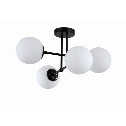 Lampa sufitowa żyrandol Roma LP-1345/4P BK Light Prestige 4x E14 Metal Czarny/Biały