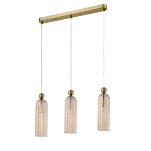 Lampa wisząca sufitowa Piega LP-939/3L amber Light Prestige 3x E14 Szkło Amber