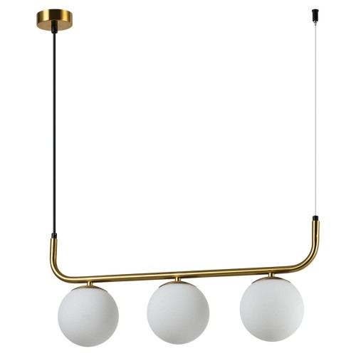 Lampa wisząca sufitowa Alisa LP-005/3L GD Light Prestige E14 Metal/Szkło Złoty/Biały