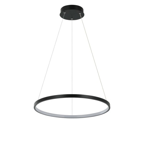 Lampa wisząca sufitowa Ring LP-909/1P S BK CCT Light Prestige zintegrowane źródło LED Metal Czarny