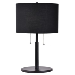 Lampa stojąca stołowa Fogo LP-0304/2T BK Light Prestige 2x15W E27 Metal/Tkanina Czarny