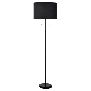Lampa stojąca podłogowa Fogo LP-0304/2F BK Light Prestige 2x E27 Metal/Tkanina Czarny