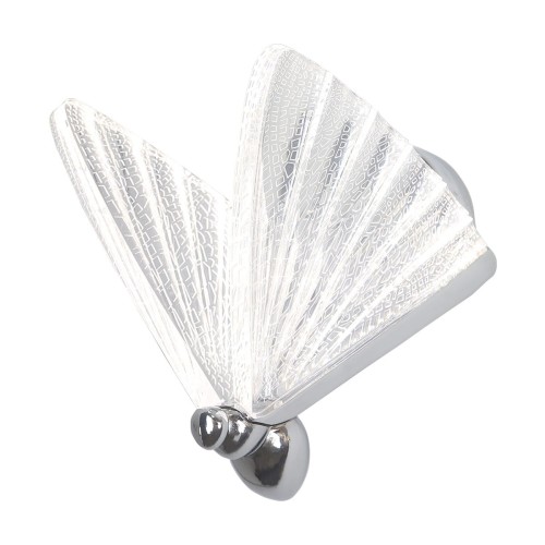 Lampa ścienna kinkiet Mariposa LP-1715/1W CH Light Prestige zintegrowane LED Akryl/Metal Srebrny/Transparentny