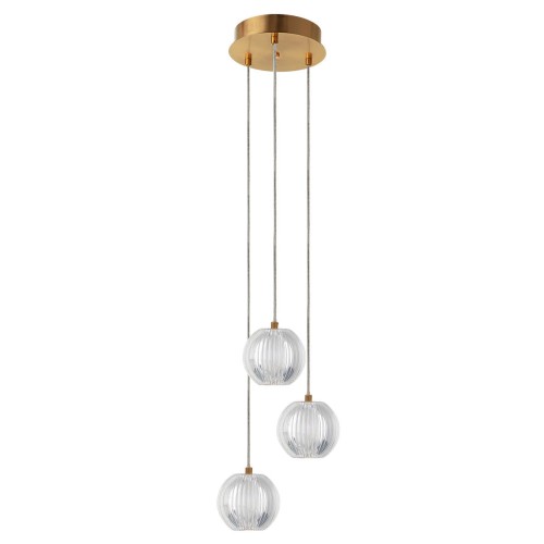 Lampa wisząca sufitowa Brillant LP-3303/3P GD Light Prestige Metal/Akryl Złoty/Transparentny