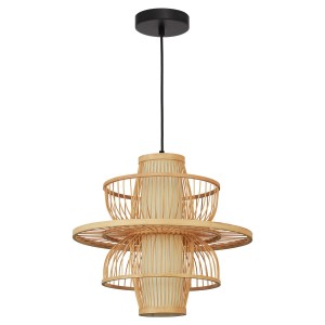 Lampa wisząca sufitowa Astra LP-3110/1P NT Light Prestige 1x E27 Ratan Drewniany Naturalny