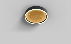 Lampa sufitowa plafon Bordeaux 9002-104M Aviano Lighting 1xLED 37W Metal / Tworzywo Czarny Mat / Złoty