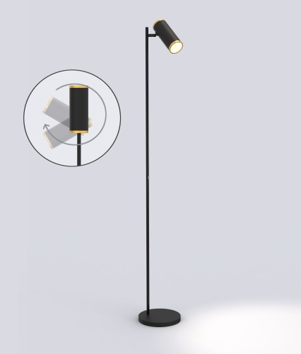 Lampa stojąca podłogowa Toulouse 3003-104 Aviano Lighting 1xLED  Metal Czarny Mat / Złoty
