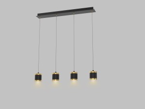 Lampa wisząca Toulouse 7003-404 Aviano Lighting 4xLED 34W Metal Czarny Mat / Złoty