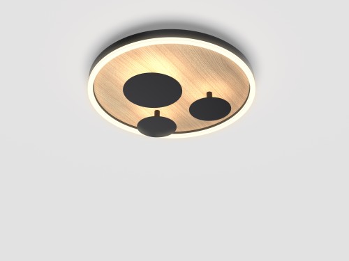 Lampa sufitowa plafon Reims 9013-306S Aviano Lighting 4xLED 26W Metal Czarny Mat / Kolor Drewna