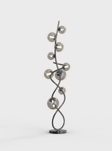 Lampa stojąca podłogowa Nancy 3014-905 Aviano Lighting 9xG9 9 x 3,5W Metal / Szkło Czarny Chrom