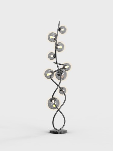 Lampa stojąca podłogowa Nancy 3014-905 Aviano Lighting 9xG9 9 x 3,5W Metal / Szkło Czarny Chrom