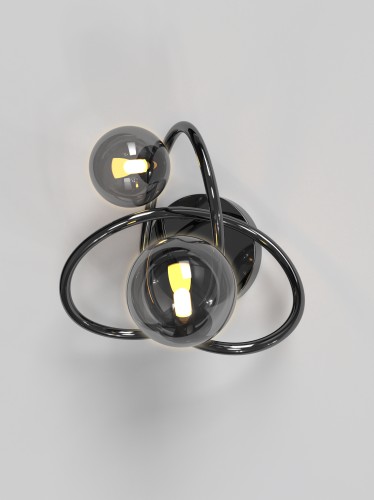 Lampa ścienna kinkiet Nancy 4014-205 Aviano Lighting 2xG9 2 x 3,5W Metal / Szkło Czarny Chrom