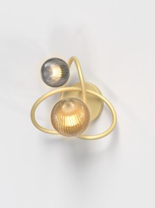 Lampa ścienna kinkiet Metz 4015-204 Aviano Lighting 2xG9 2 x 3,5W Metal / Szkło Klosz Bursztynowy I Dymiony