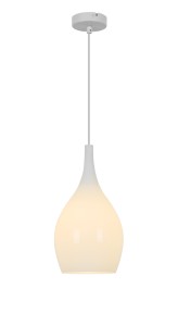 Lampa wisząca pojedyncza Blanco 6081-0106 Aviano Lighting 1xE27 40W Metal / Szkło Biały / Klosz Biały