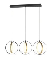 Lampa wisząca Valla 7134-0310 Aviano Lighting 3xLED 24W Metal / Tworzywo Czarny Mat / Złoty