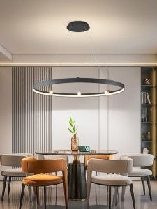 Duża lampa wisząca owalna Lampa Pignano 6206-0710 Aviano Lighting 7xLED 54W Metal / Tworzywo Czarny Mat / Złoty Matowy