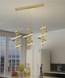 Spiralna lampa wisząca potrójna Claret 7209-0315 Aviano Lighting 3xLED 27W Metal / Tworzywo Złoty Matowy