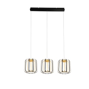 Lampa wisząca potrójna Xara 7210-0310 Aviano Lighting 3xLED 45W Metal / Tworzywo Czarny Mat / Złoty Matowy
