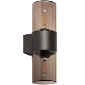 Lampa zewnętrzna kinkiet Gardena Moderno ABR-KZP-2XE27 Abruzzo 2xE27 40W Aluminium, Szkło Czarny