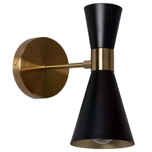 Lampa ścienna kinkiet Salvatore ABR-KWS-CZ-E27 Abruzzo 1xE27 40W Aluminium, Stal Czarno/Złoty