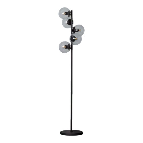Lampa stojąca podłogowa Milano ABR-LPV-5XE27 Abruzzo 1xE27 20W Szkło, Metal Czarny
