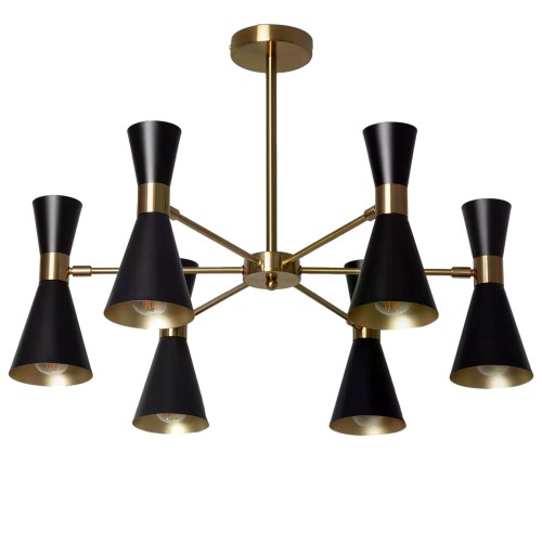Lampa wisząca Salvatore ABR-LWS-6XE27 Abruzzo 6xE27 40 Aluminum Czarno/Złoty